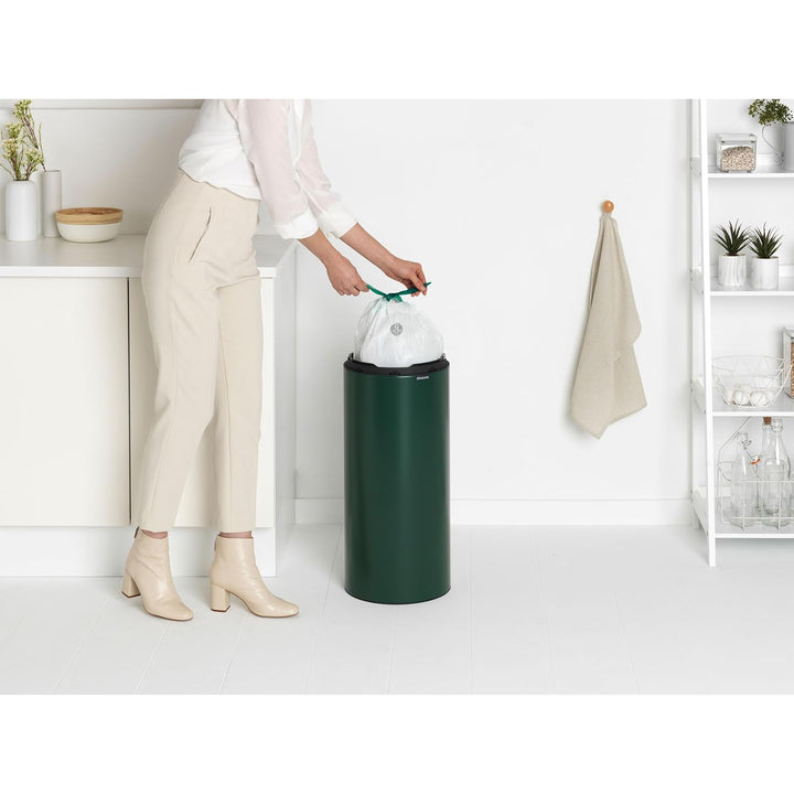 Brabantia Mülleimer, Stahl, Pine Green, 30L Pine Green 30 Liter, Pine Green 30 Liter
