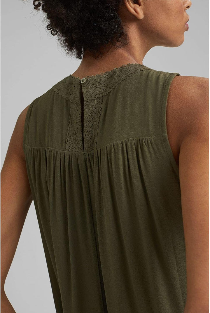 edc by ESPRIT Damen Kleid 051cc1e308 36 350/Khaki Green, 36 350/Khaki Green