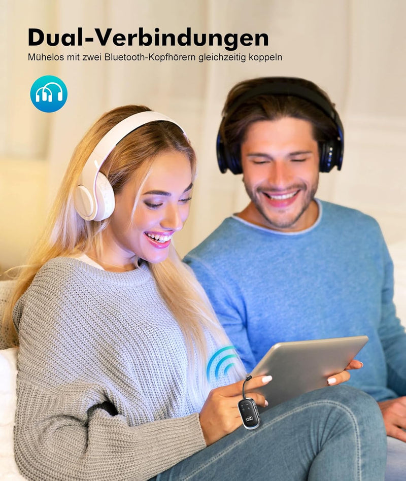 Mohard 2 in 1 Bluetooth Transmitter & Empfänger, AUX Bluetooth Adapter Klinke 3.5mm für Auto/TV/Ster