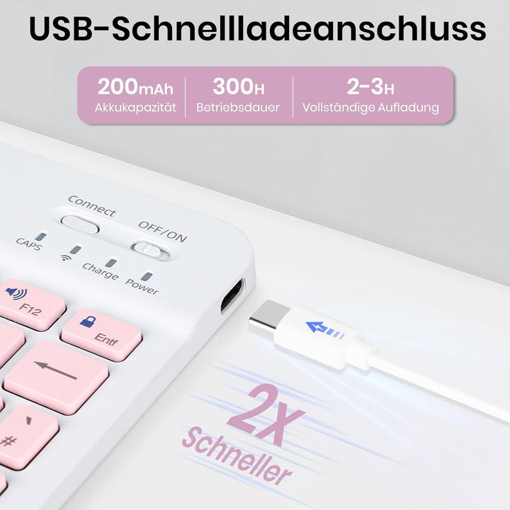 KTOITION Hülle mit Tastatur für Samsung Galaxy Tab S10 FE/S10 Lite/S9 FE/S9, Magnetisch Abnehmbare B
