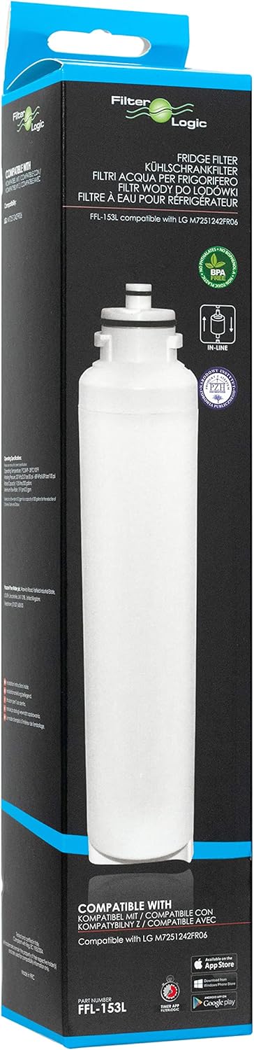 Filterlogic FFL-153L | Wasserfilter kompatibel mit LG M7251242FR-06 Ultimate ADQ32617701 ADQ32617703