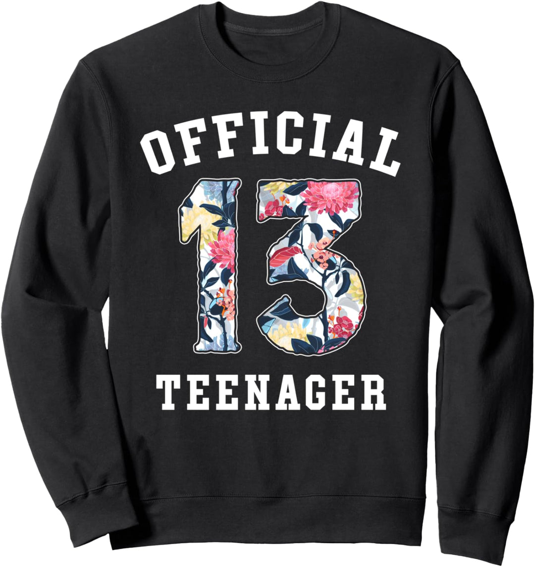 Mädchen 13. Geburtstag Geschenk Blume Offizielles Teenager Sweatshirt