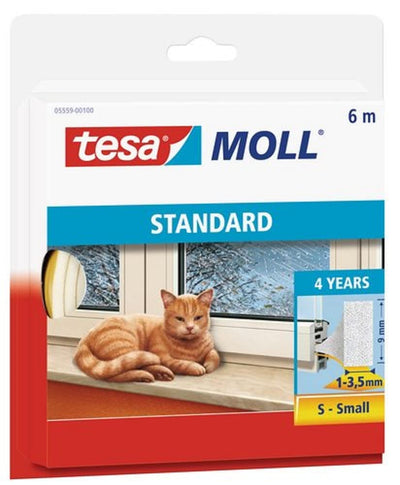 tesa moll P-Profile & moll STANDARD I-Profil - Schaumstoffdichtung zum Isolieren von Spalten im Haus