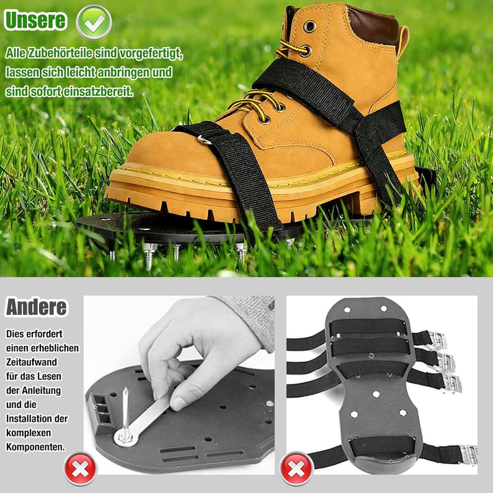 Handvertikutierer Rasenbelüftung Schuhe mit Schaufel und Handschuhen Geliefert, Rasenlüfter Schuhe N