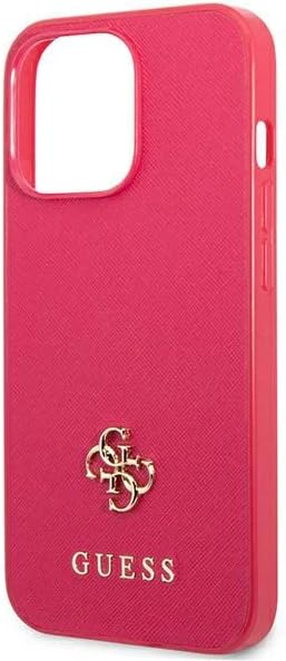 Guess GUHCP13LPS4MF Hülle für iPhone 13 Pro / 13 6,1" rosa/pink hardcase Saffiano 4G Small Metal Log