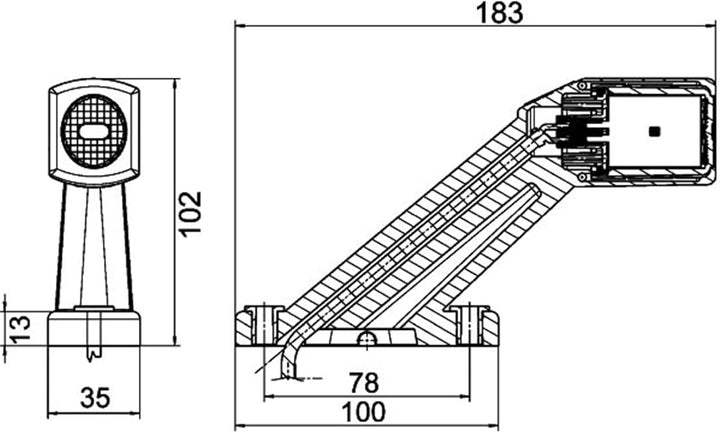 HELLA - Umrissleuchte - LED - 12/24V - Kabel: 670mm - Stecker: Quick Link - 2-polig - links/seitlich