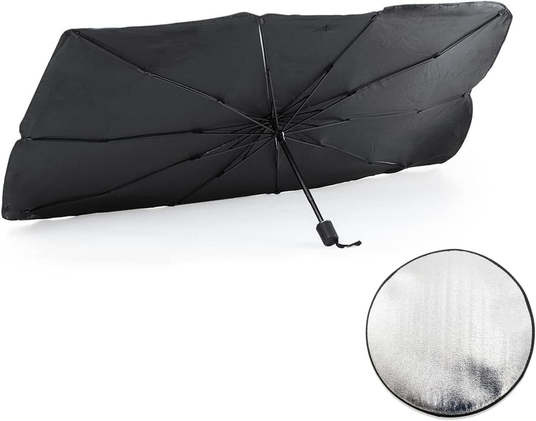 Auto-Sonnenschutz für vorne + Lenkradabdeckung, klappbarer Sonnenschutz für Auto, mit UV-Schutz, für