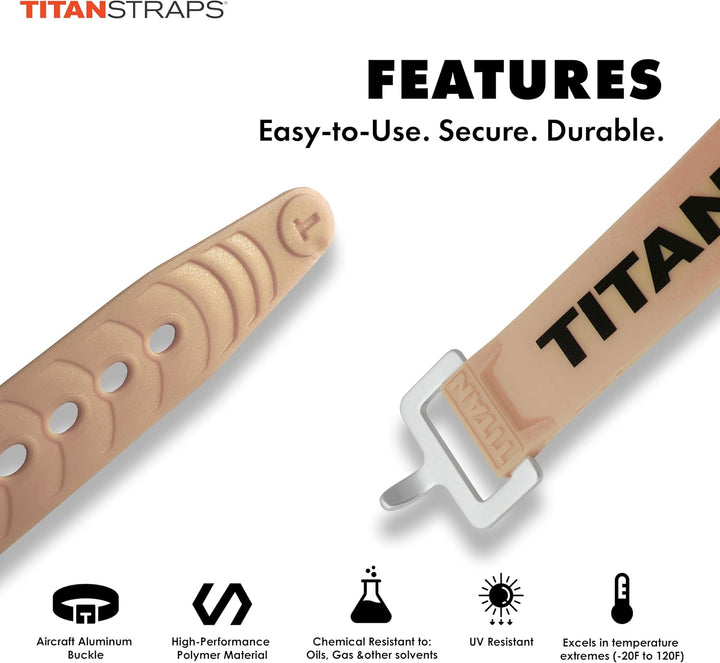 TitanStraps Industrial Straps Sicherheitsgurt-Set zum Sichern von Splits, Lastenfahrrädern, Gartensc