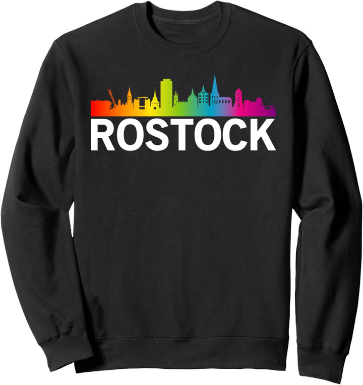 Rostock Skyline Rainbow Hanse Rostocker Sweatshirt