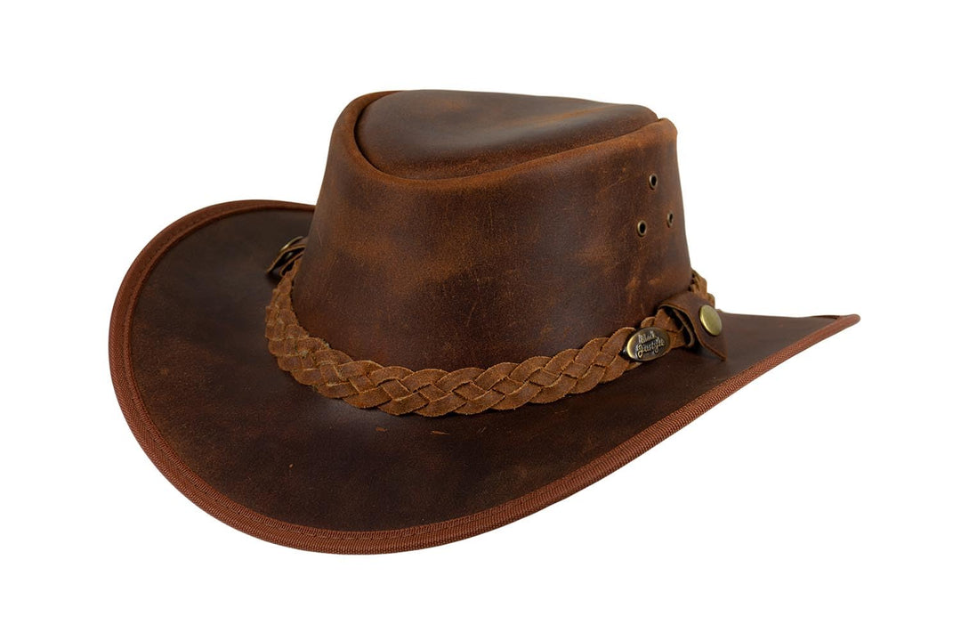 Black Jungle Bulat Lederhut, Westernhut, Australienhut, Cowboyhut M Ocker, M Ocker
