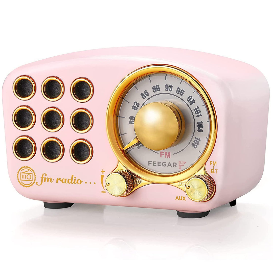 Radio Feegar Retro Bluetooth Lautsprecher,Vintage FM Radio mit altmodischem klassischem Stil,Starke