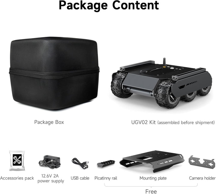 Waveshare Mobile Robot,Flexible and Expandable 6x4 Off-Road UGV, with Extension Rails and ESP32 Slav