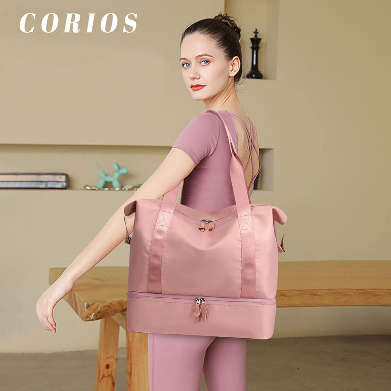 CORIOS Reisetaschen Duffle Bag für Damen/Herren Nylon Sporttasche Weekender Übernachtung Tasche Falt