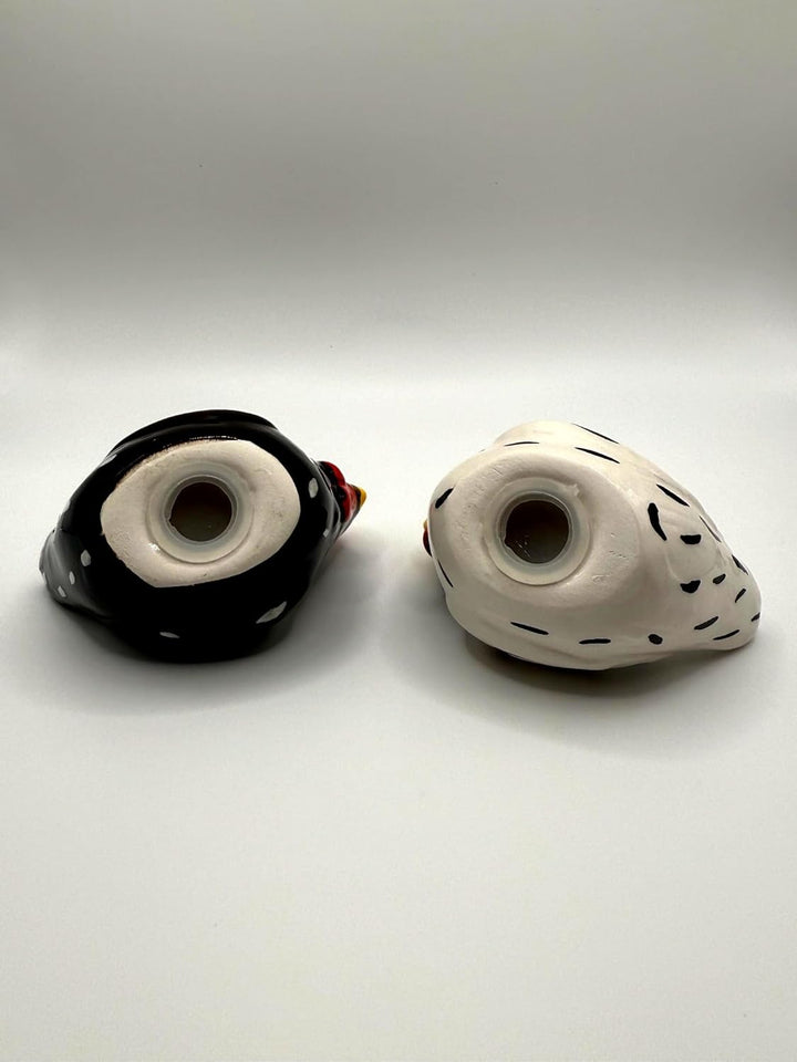 Salz- und Pfefferstreuer Set im Hühner-Design – dekoratives Tisch-Accessoire – Keramik (8,5 x 6 cm),