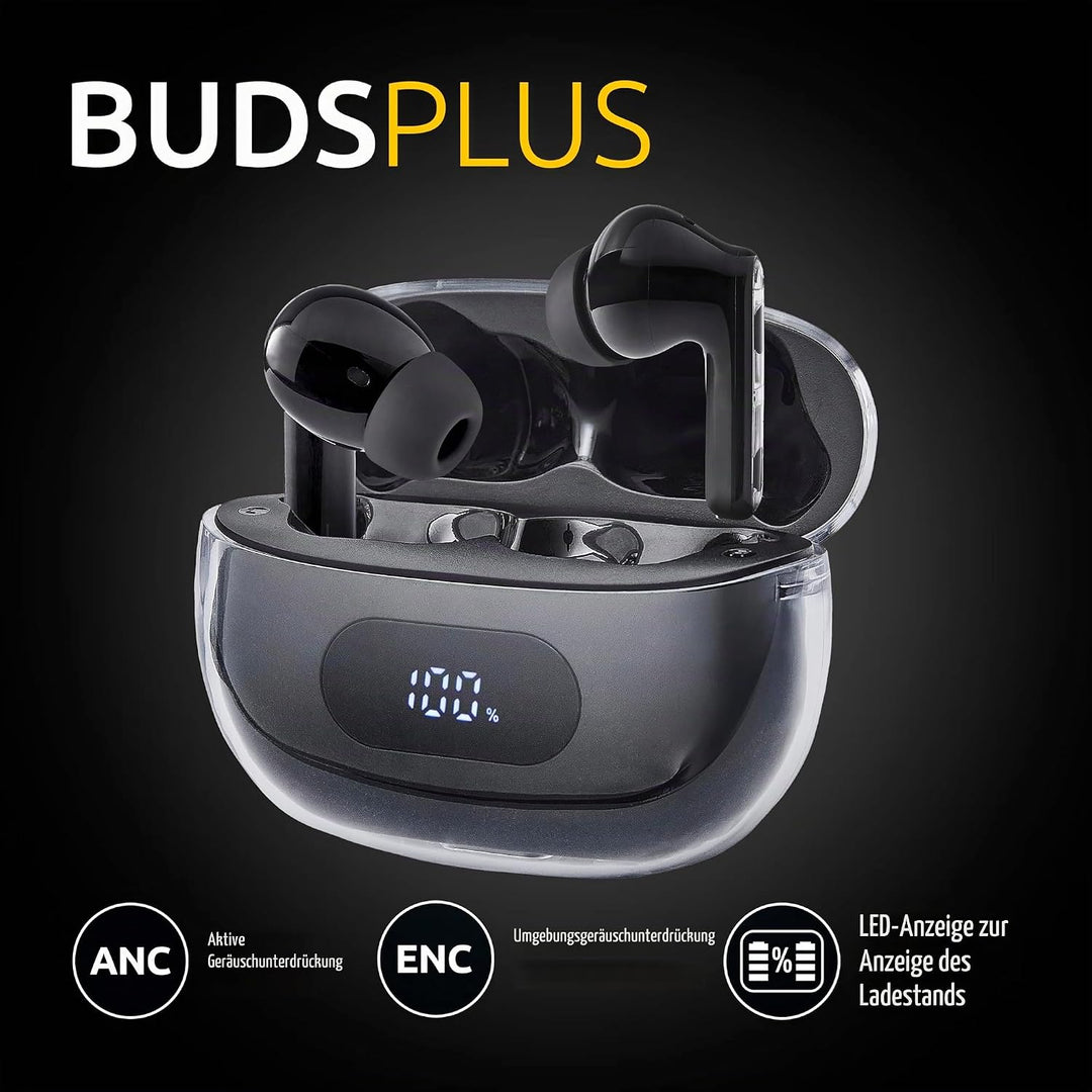 Intenso Buds Plus - TWS True Wireless Kopfhörer T310AE mit Active Noise Cancelling, ENC, Bluetooth u