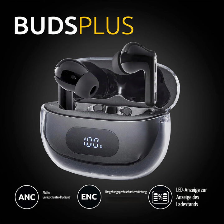 Intenso Buds Plus - TWS True Wireless Kopfhörer T310AE mit Active Noise Cancelling, ENC, Bluetooth u