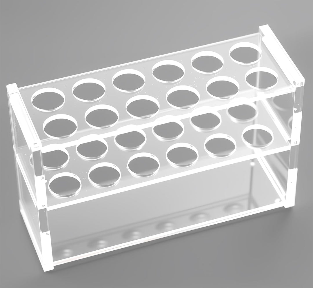 Preamer Reagenzglas-Gestell für 10 ml Reagenzgläser, Acryl, transparent, 12 Stück 10 Ml (12 Steckdos