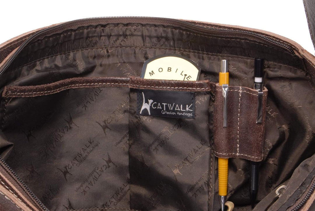 Catwalk Collection Handbags - Vintage Grobem Leder - CATWALK COLLECTION - Gröss - Umhängetasche Mess