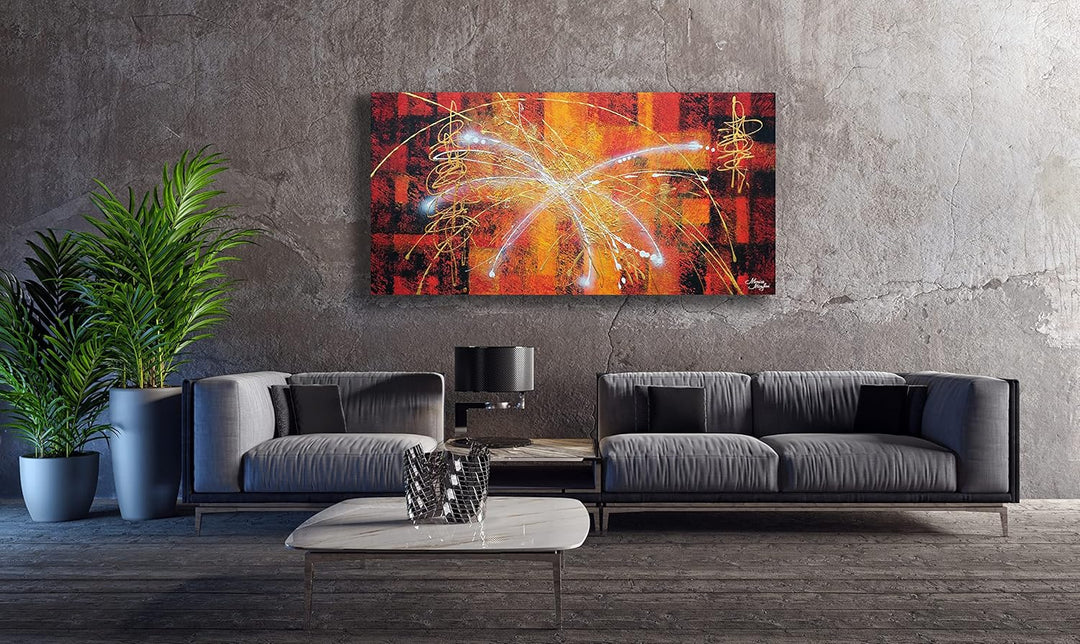 Monica Mirafiori I 100% HANDGEMALT I Gemälde Avantgarde 100x50cm | Gemälde Handgemalt | Acrylgemälde