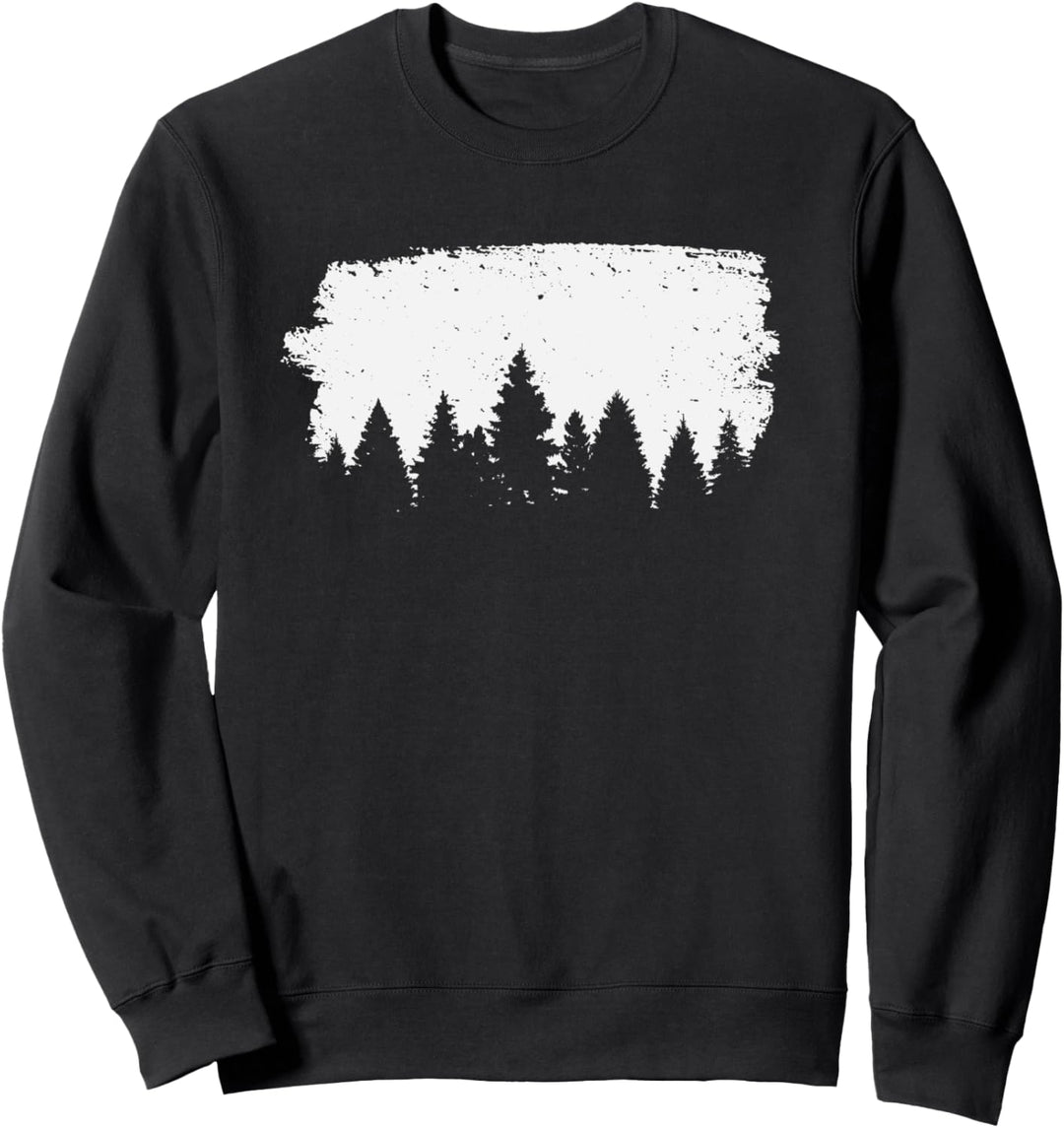 Vintage Wandern Berge Wald Wanderer Grafik Sweatshirt