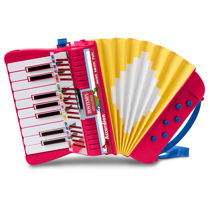 Bontempi 33 1780 Akkordeon mit 17 Tasten (C-E) und Halbtönen. 6 Bässe. Tragegurt Wird mitgeliefert.