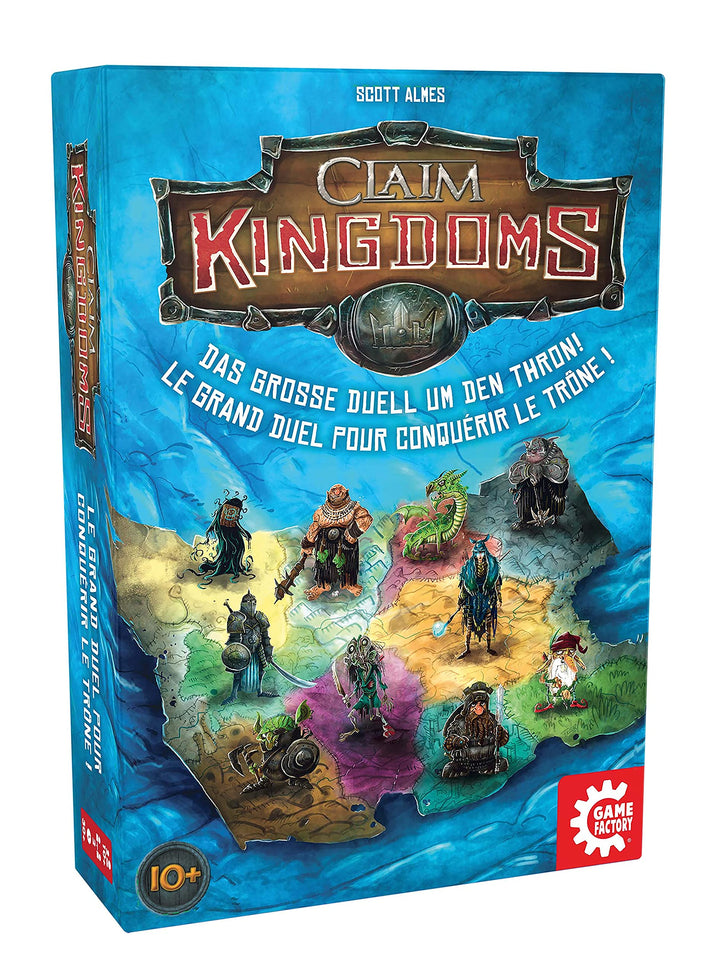 Game Factory 646269 Claim Kingdoms, das grosse Duell um den Thron! Legespiel für 2 Personen, Gesells