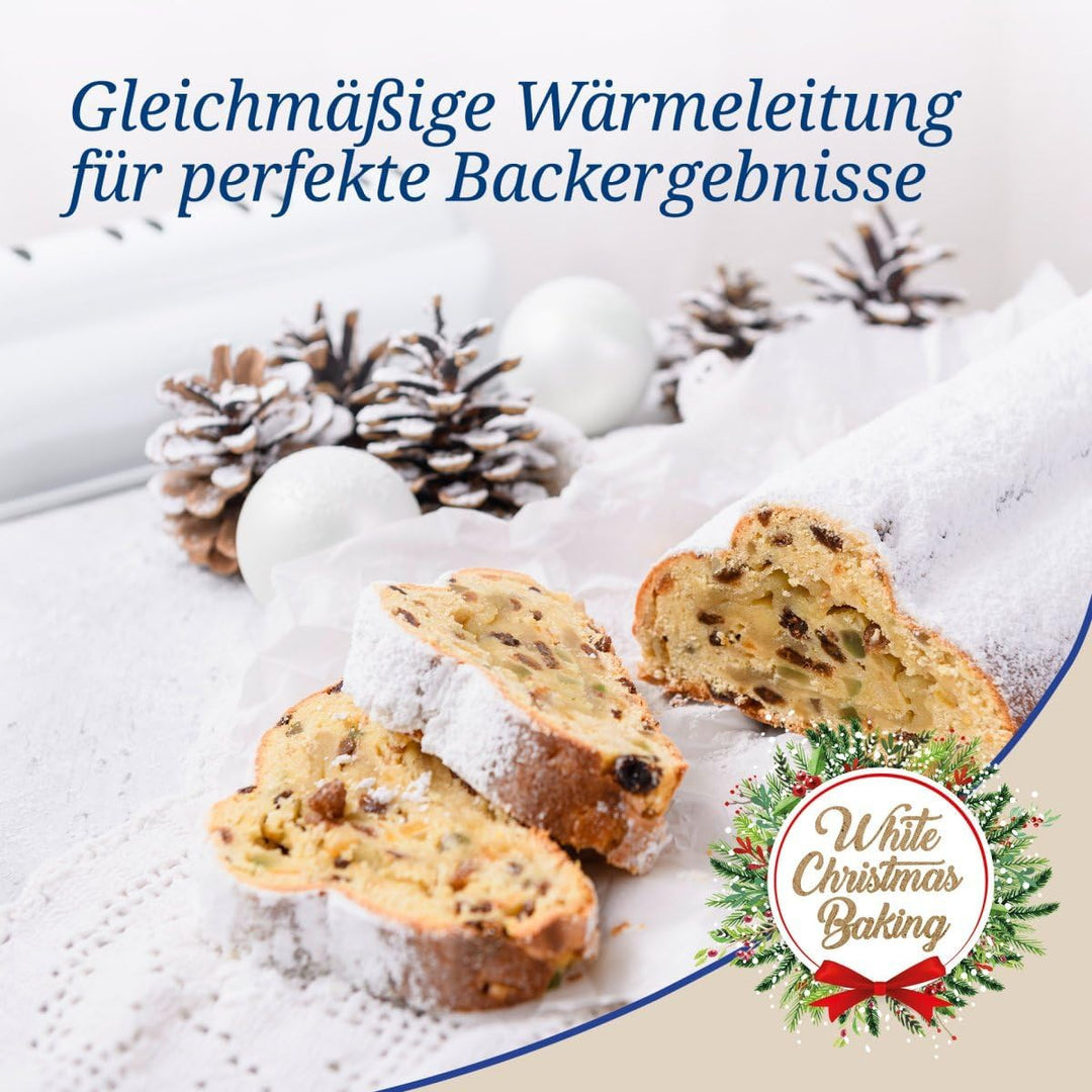 Dr. Oetker Christstollen Backform – Stollenbackform White Christmas Baking – Stollenform mit Antihaf