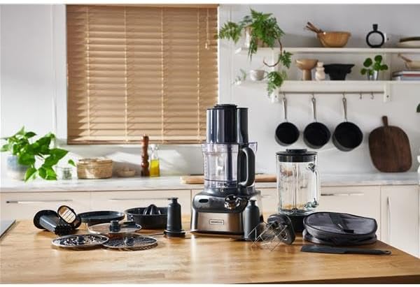 Kenwood MultiPro XL Weigh+ FDM72.990SS Kompakt-Küchenmaschine mit integrierter Waage & Timer, Expres