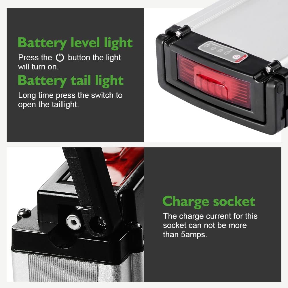 E-Bike Li-ion Batterie 36V 10,4Ah mit Ladegerät für 250W-500W Elektrofahrrad Pedelec E-GO! Wondervel
