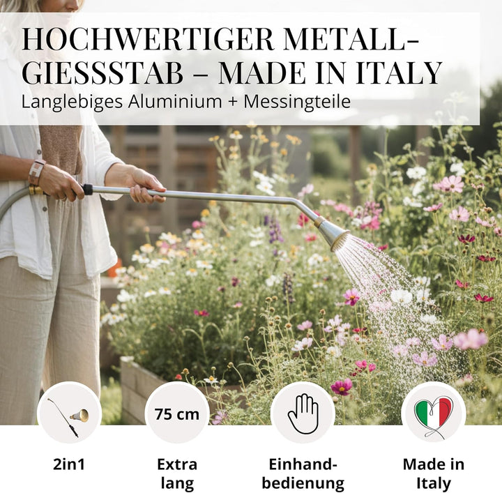 LIVLIG Giessstab, Hochwertiger Giessstab Metall für den Garteneinsatz, Robuster Bewässerungsstab für