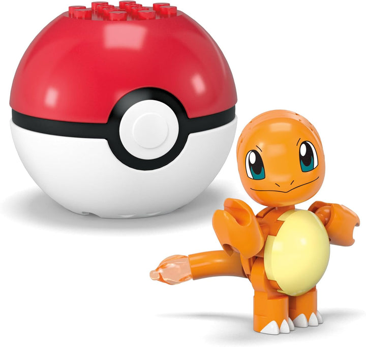 MEGA Pokémon Action-Figur-Bauspielzeug-Set, Pokéball 2er-Pack, Pichu und Charmander mit 40 Teilen, f