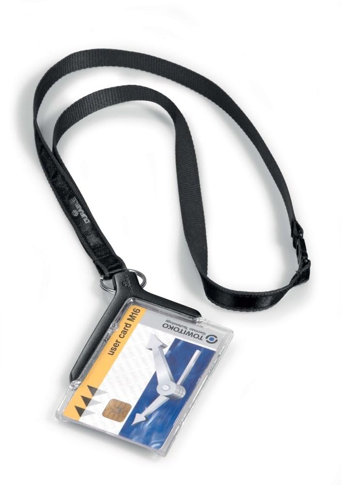 Durable Pass-Halter De-Luxe (mit Textilband, Textillband) Packung à 10 Stück, schwarz, 820758 Für 1