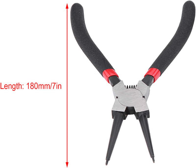 Interne Externe Sicherungsringzange, 4 Stück 7 Zoll Sicherungsringzange Interner Externer Gebogener