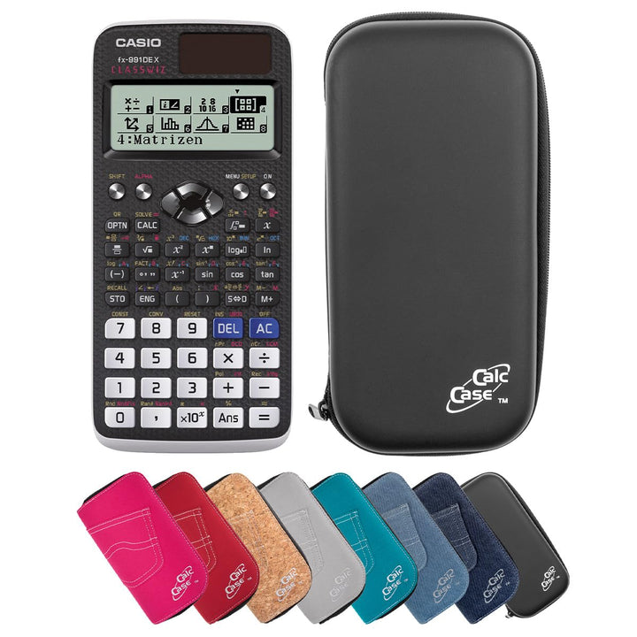 Casio FX 991DE X Schulrechner mit CalcCase Schutztasche - Wissenschaftlicher Taschenrechner, ideal f