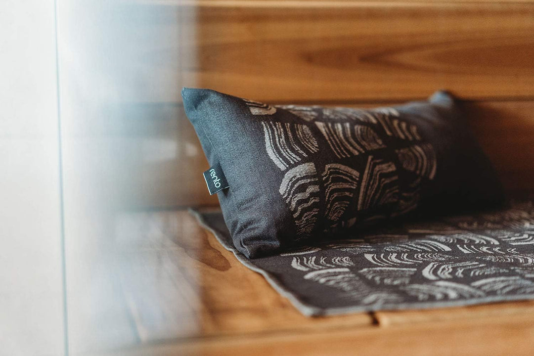 Rento Pino Sauna Pillow Black 50x22 cm