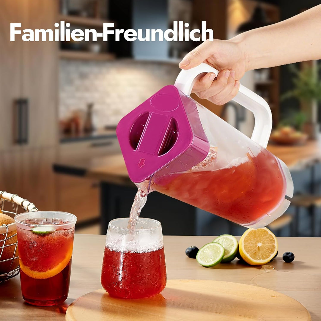 CURTA krug 2liter gefäss mit deckel Wasserkrug Mit Deckel Mit Griff mit Skala,2 liter pitcher Für kü