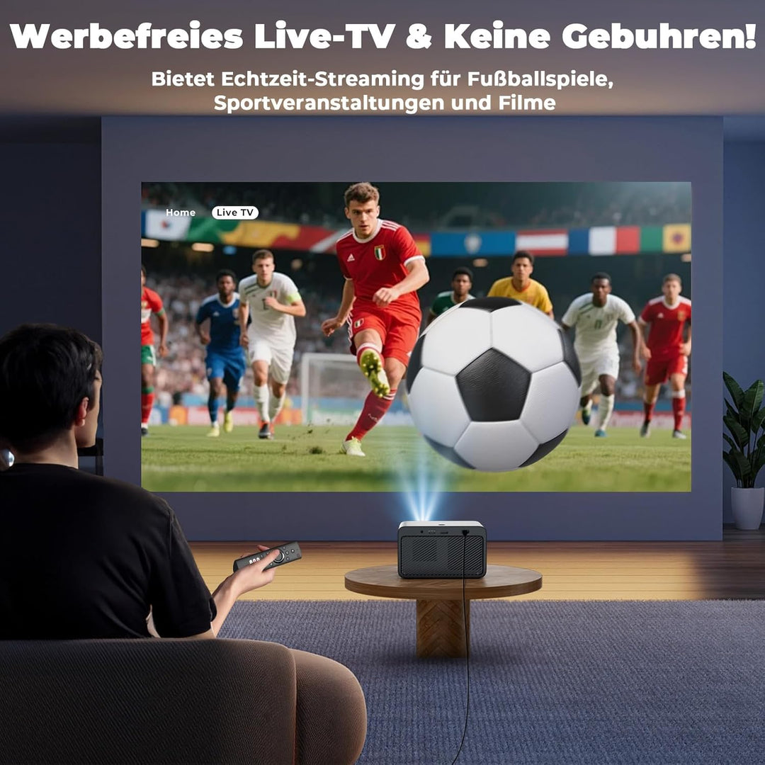 Beamer-4K [Kompatibel mit Netflix & Offizielle App] 2026 Neuer 1080PHD Mini-Smart Beamer-Heimkino mi