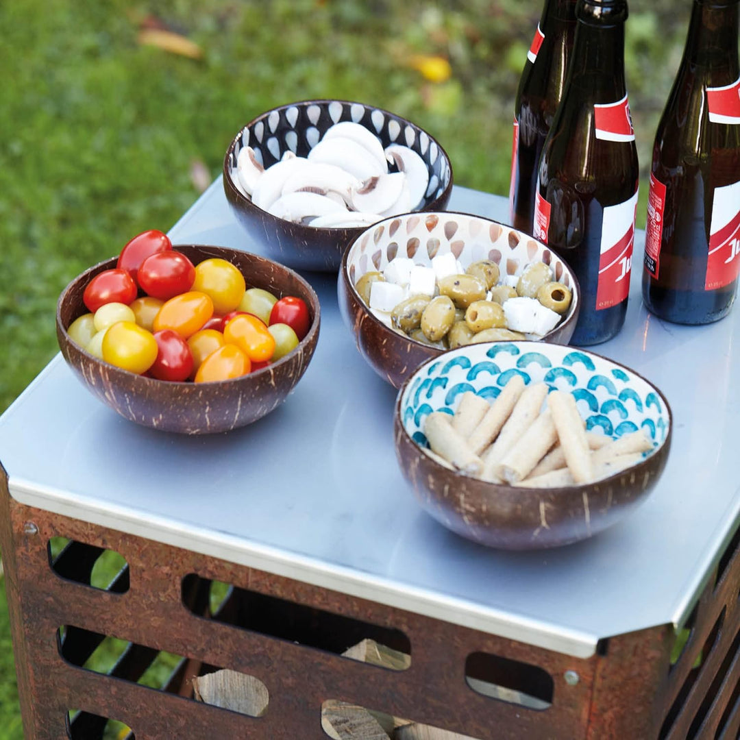 Barbecook Jill feuerschale, eckig, gartendeko rostoptik, Cortenstahl, 38 x 38 x 55 cm