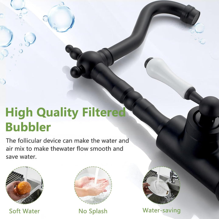 Wasserhahn Bad Schwarz Retro, Waschtischarmatur Hoch für Bad/Küche Waschbecken Armaturen, Einhebelmi