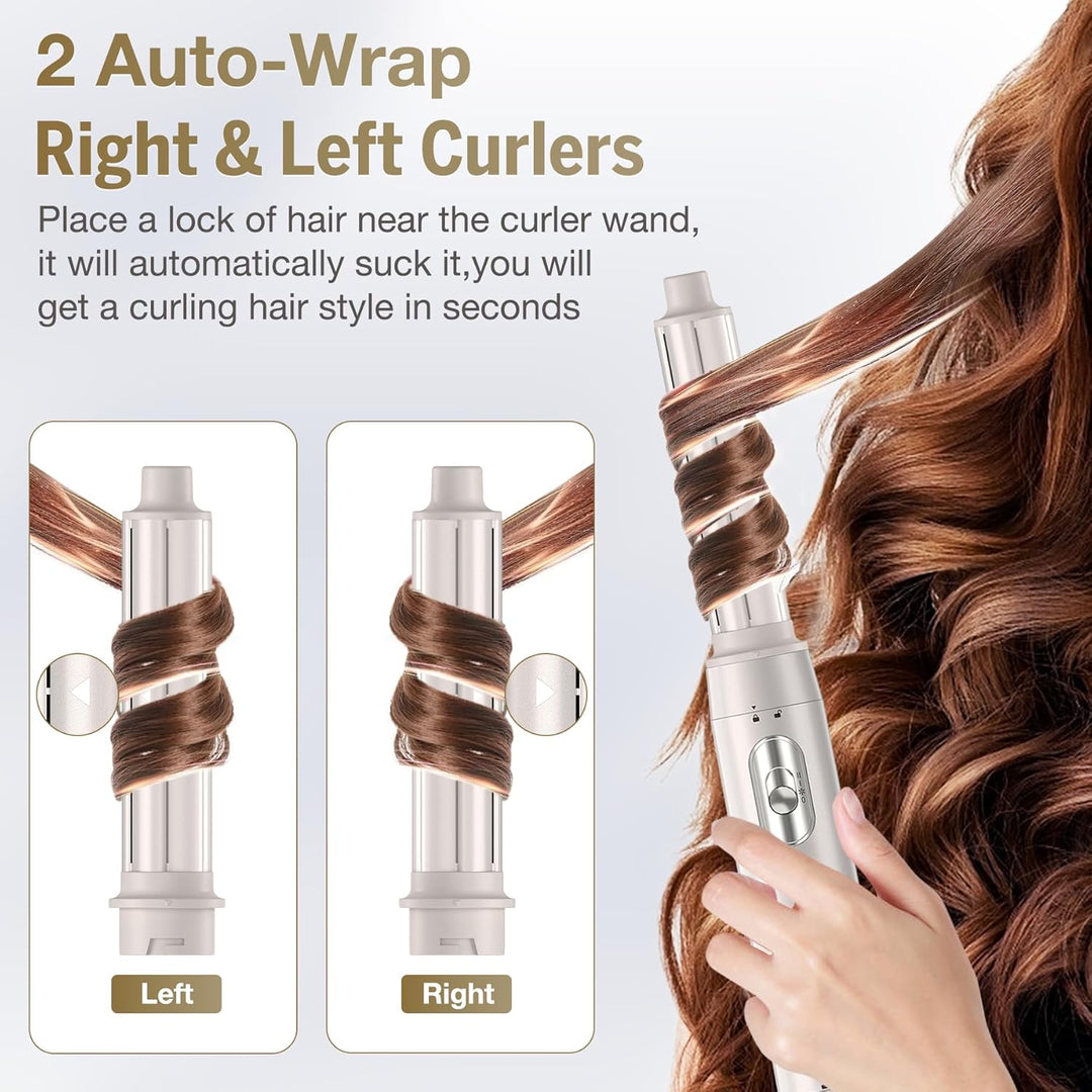 JINYAWA 5 in 1 Airstyler, Haarstyler Rundbürstenföhn, Airstyler Warmluftbürste Mit 3 Temperatureinst
