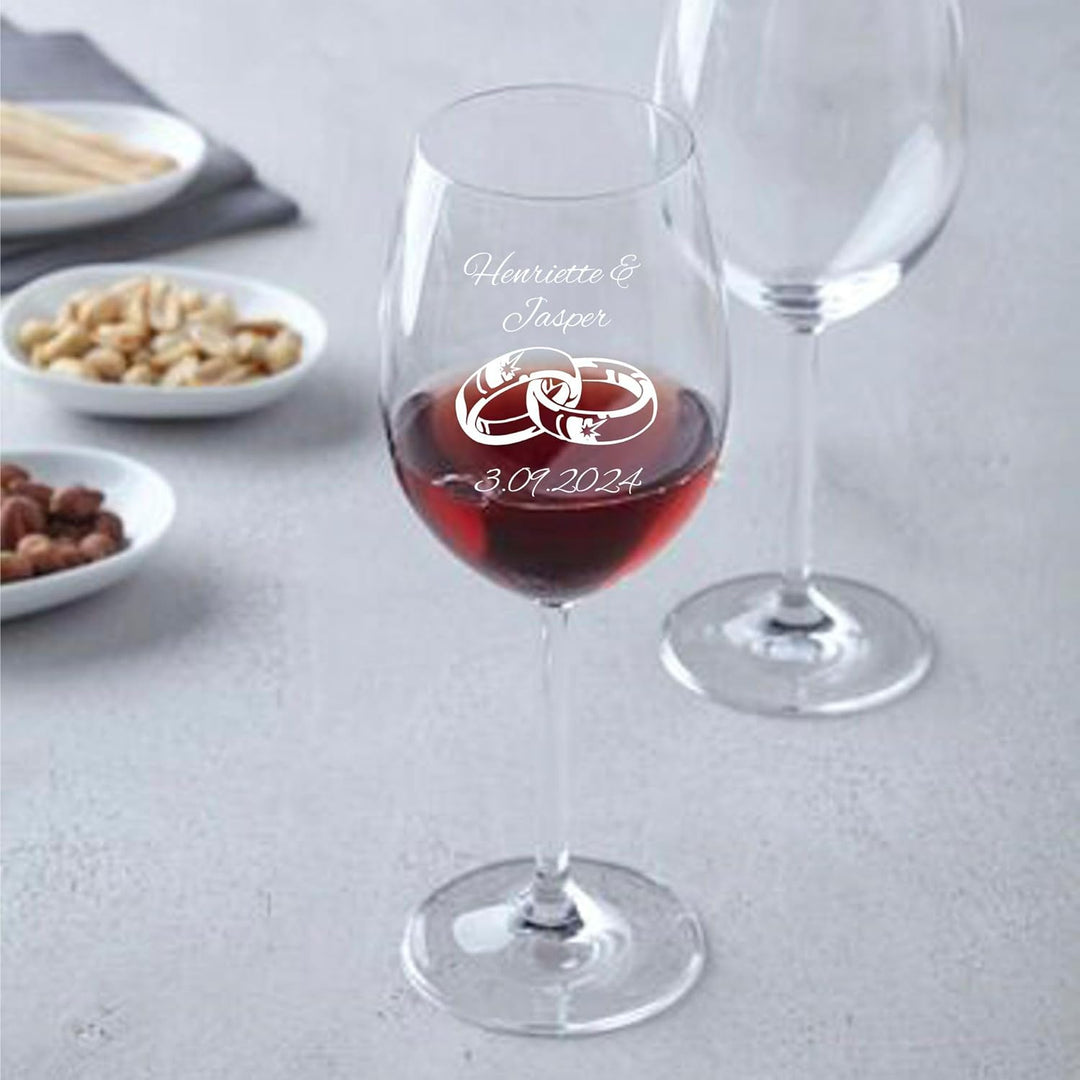 Geschenk zum Valentinstag – Wein Geschenksets – Weinglas mit Gravur 460ml – Hochzeitsgeschenke – Ges