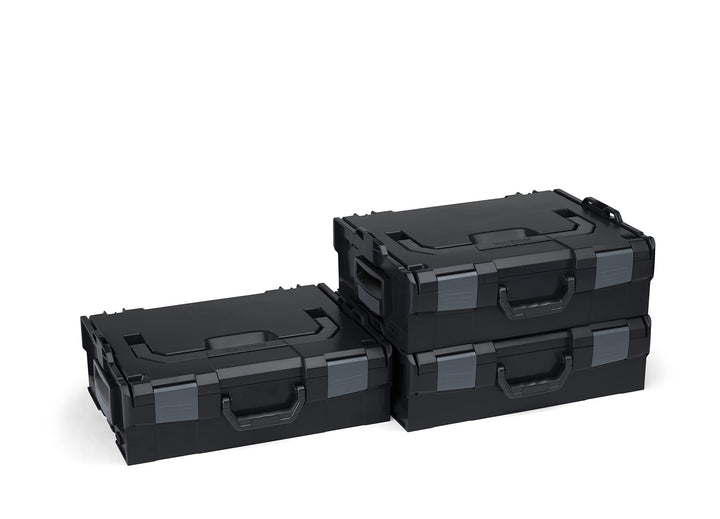 Bosch Sortimo L BOXX 136 3er Set | Grösse 2 schwarz | Werkzeugkoffer Kunststoff | Professioneller We
