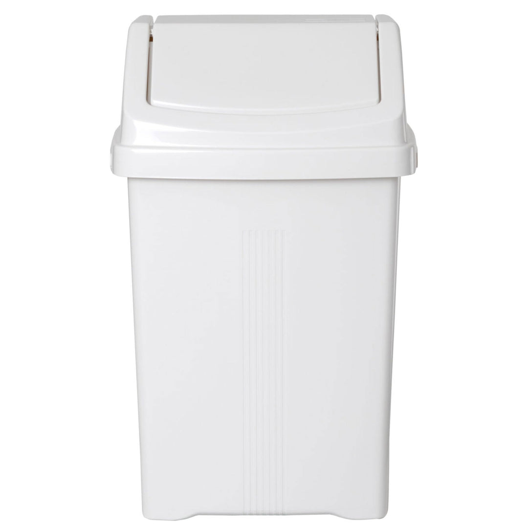 2 Stück Mülleimer Schwingdeckel 25L eckig Weiss Kunststoff Küche Büro Bad Weiss 2 x 25 Liter, Weiss