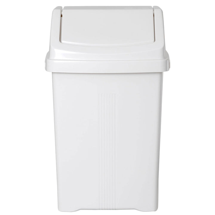 2 Stück Mülleimer Schwingdeckel 25L eckig Weiss Kunststoff Küche Büro Bad Weiss 2 x 25 Liter, Weiss