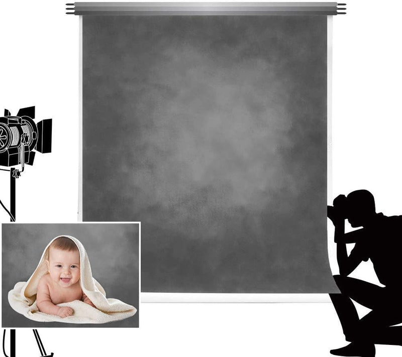 Kate 2x3m Graue Steigung Textur Hintergrund Licht Schwarz Abstrakt Solid Photo Hintergrund Retro Por