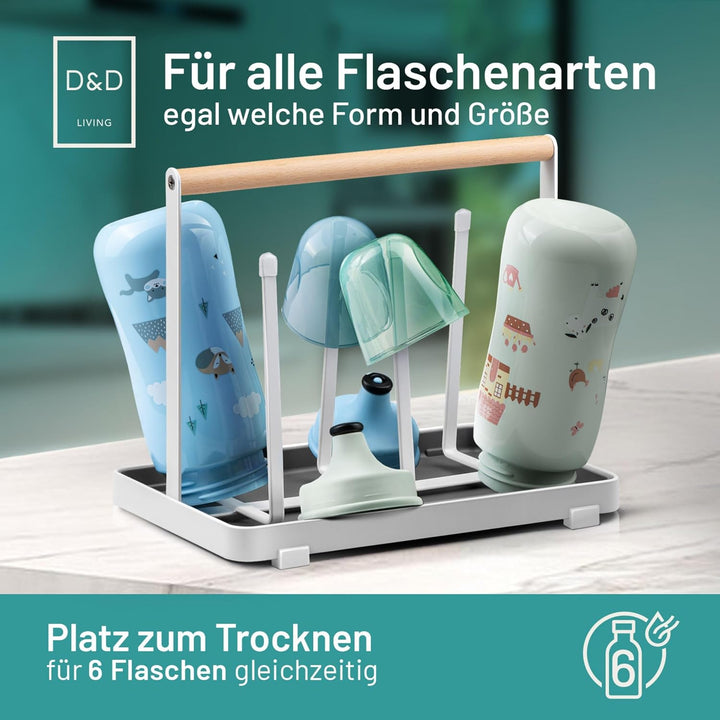 D&D Living® All-in-One Flaschenhalter für SodaStream - Abtropfgestell für Flaschen Aller Art: Duo/Cr