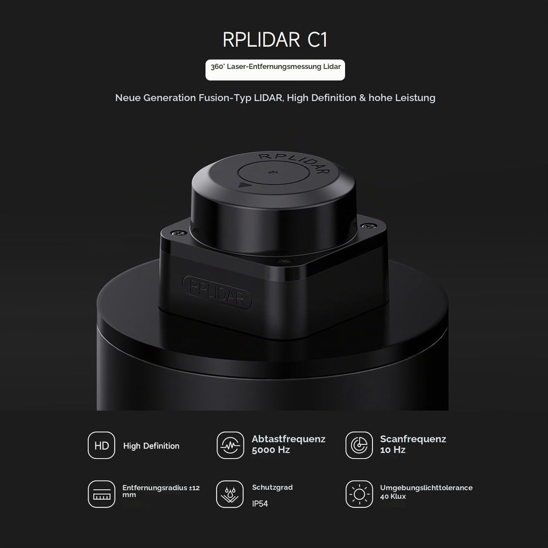 Waveshare Slamtec RPLIDAR C1 Laser Ranging Sensor, 360° Omnidirectional Lidar, Millimeter-Level High