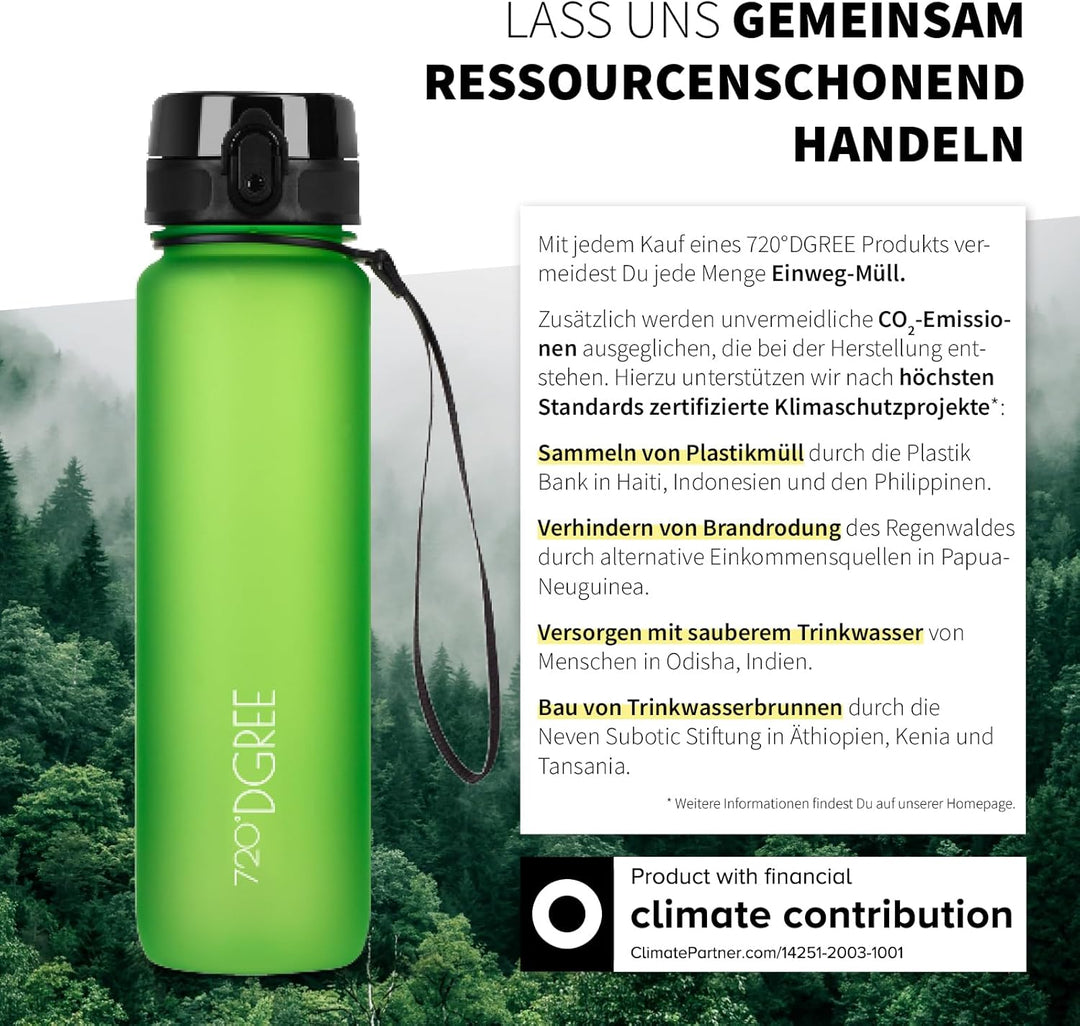720°DGREE Trinkflasche “uberBottle“ +Sieb - 350ml, 500ml, 650ml, 1000ml, 1,5l, 2l - BPA-Frei - Wasse