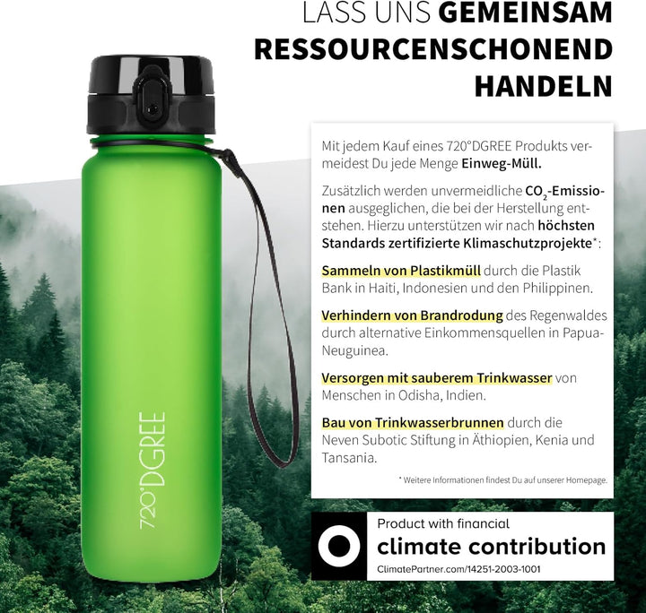 720°DGREE Trinkflasche “uberBottle“ +Sieb - 350ml, 500ml, 650ml, 1000ml, 1,5l, 2l - BPA-Frei - Wasse