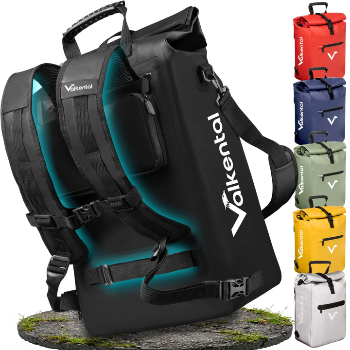Valkental® 3in1 Fahrradtasche [Bis 25L] - Das Original - Geeignet als Gepäckträgertasche, Rucksack u